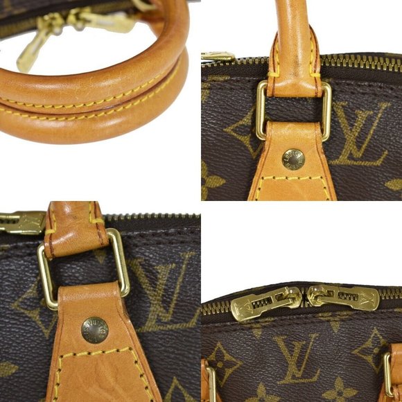 LOUIS VUITTON LV Logo Alma Hand Bag Monogram Leather Brown France - Picture 9 of 16
